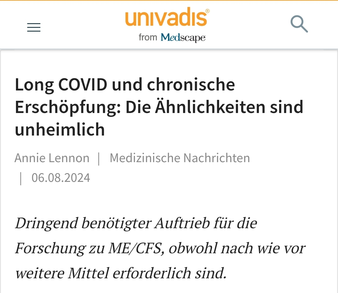 Univadis gemeinsamkeit Long Covid ME 