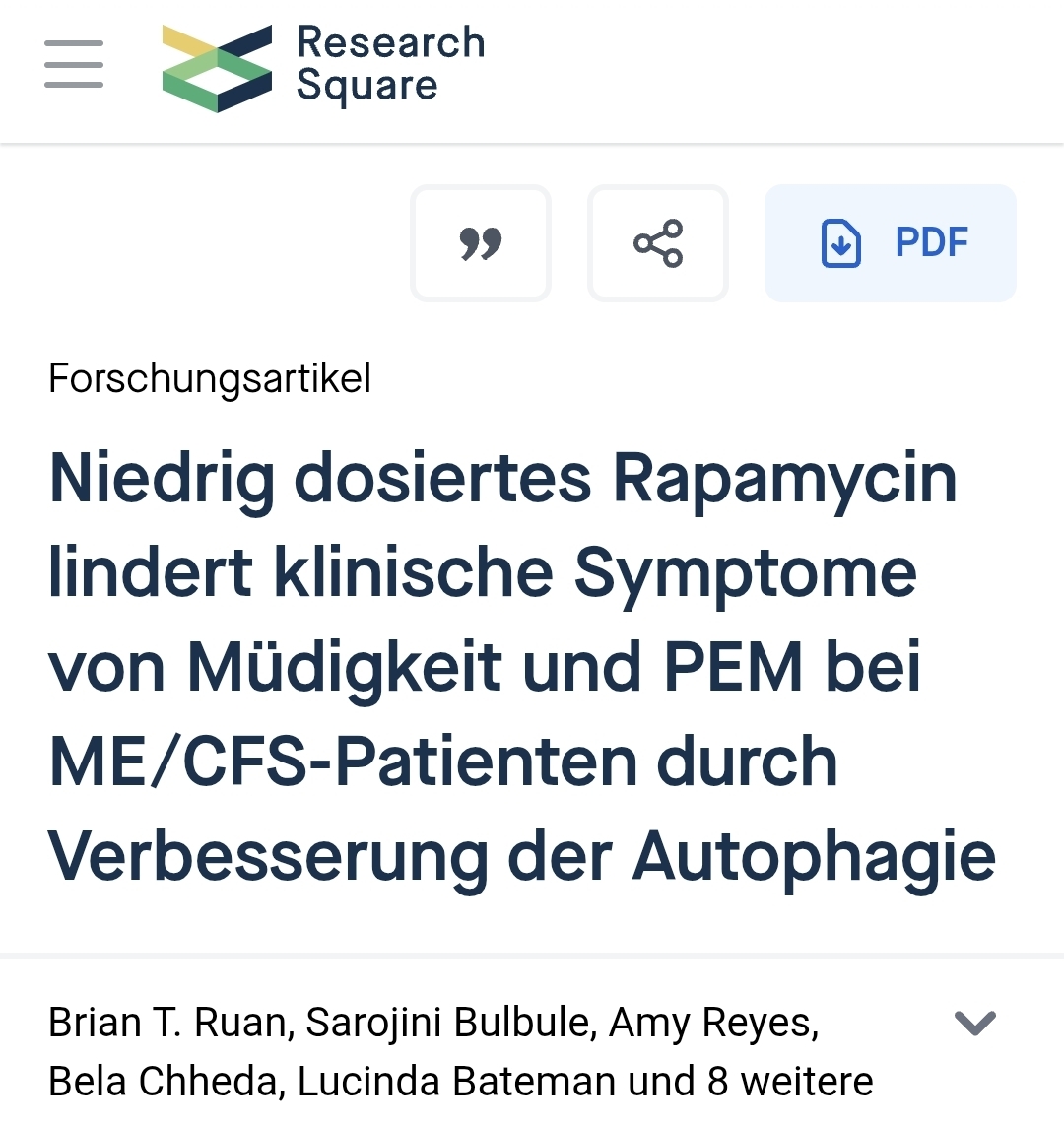 Research square Rapamycin