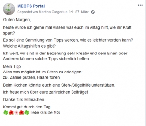 ME/CFS Tipps von Betroffenen für Betroffene: Wie könnt ihr euch den Alltag erleichtern?