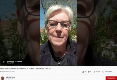 Maria Klein-Schmeink (Bündnis 90/Die Grünen) - spricht über ME/CFS