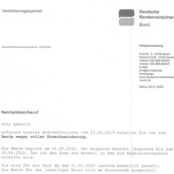 ME/CFS und Erwerbsunfähigkeitsrente